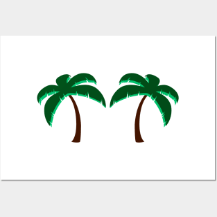 green leaves palm tree illustration Posters and Art